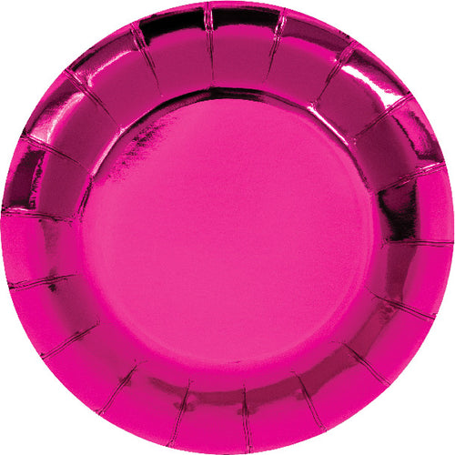 Party Time Pink Foil 7in Paper Plates 8ct