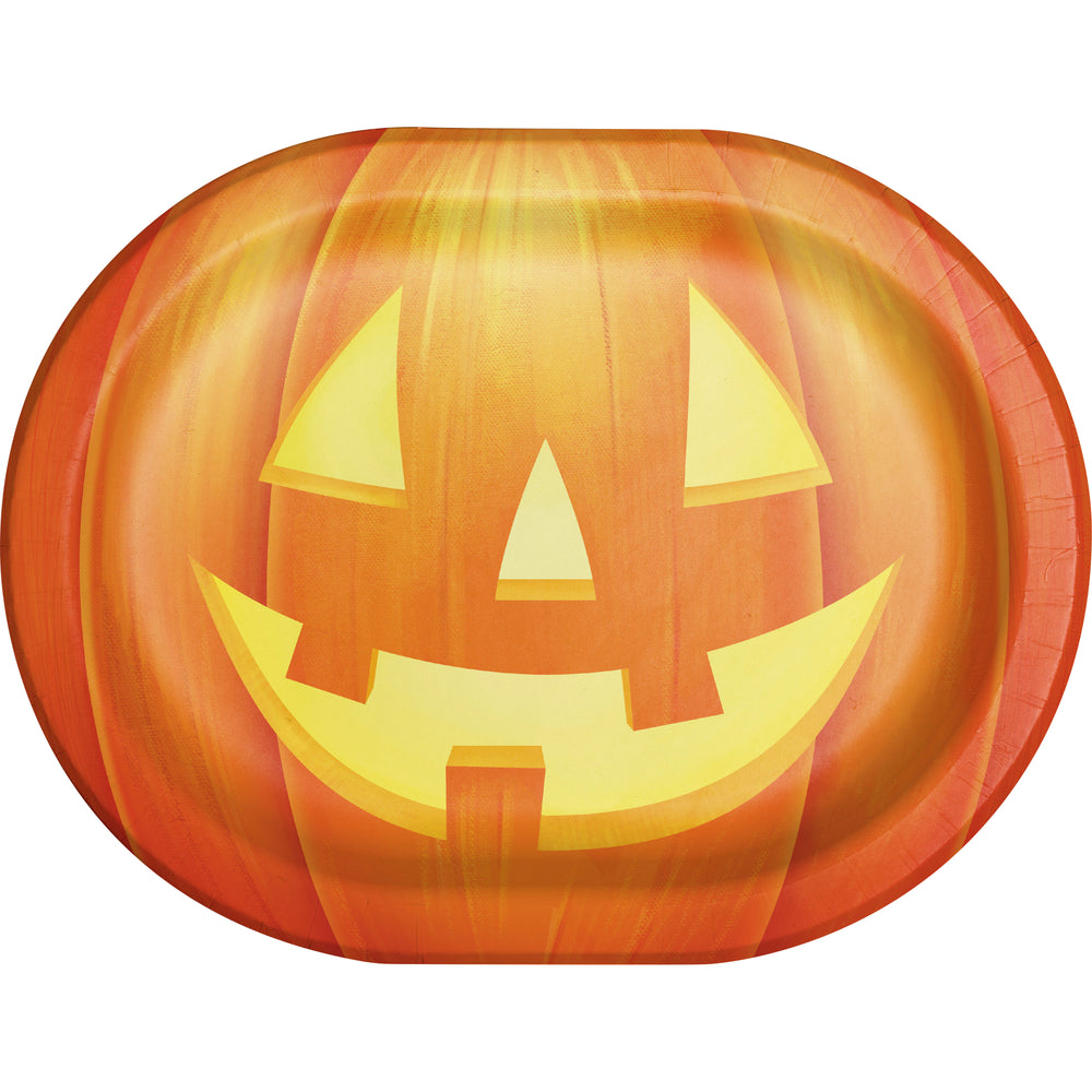 Pumpkin Party 12in Oval Paper Plates 8ct