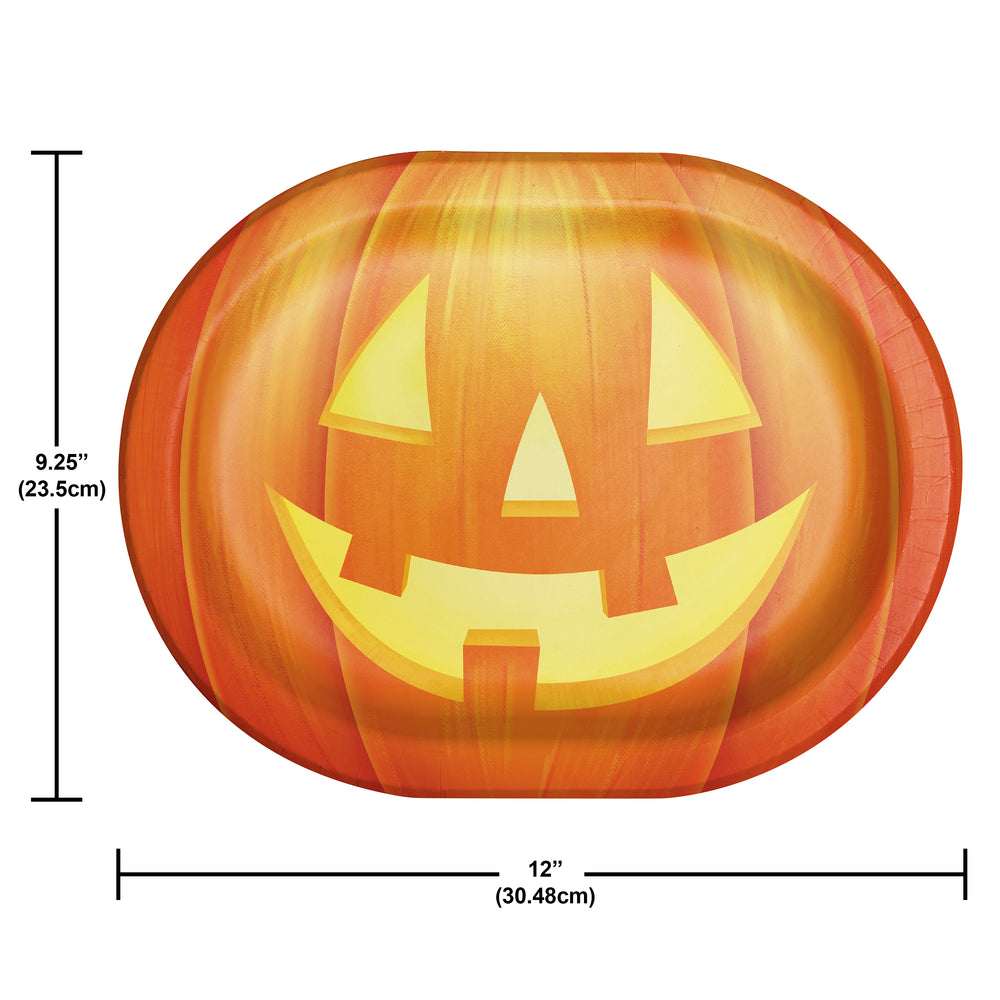 Pumpkin Party 12in Oval Paper Plates 8ct