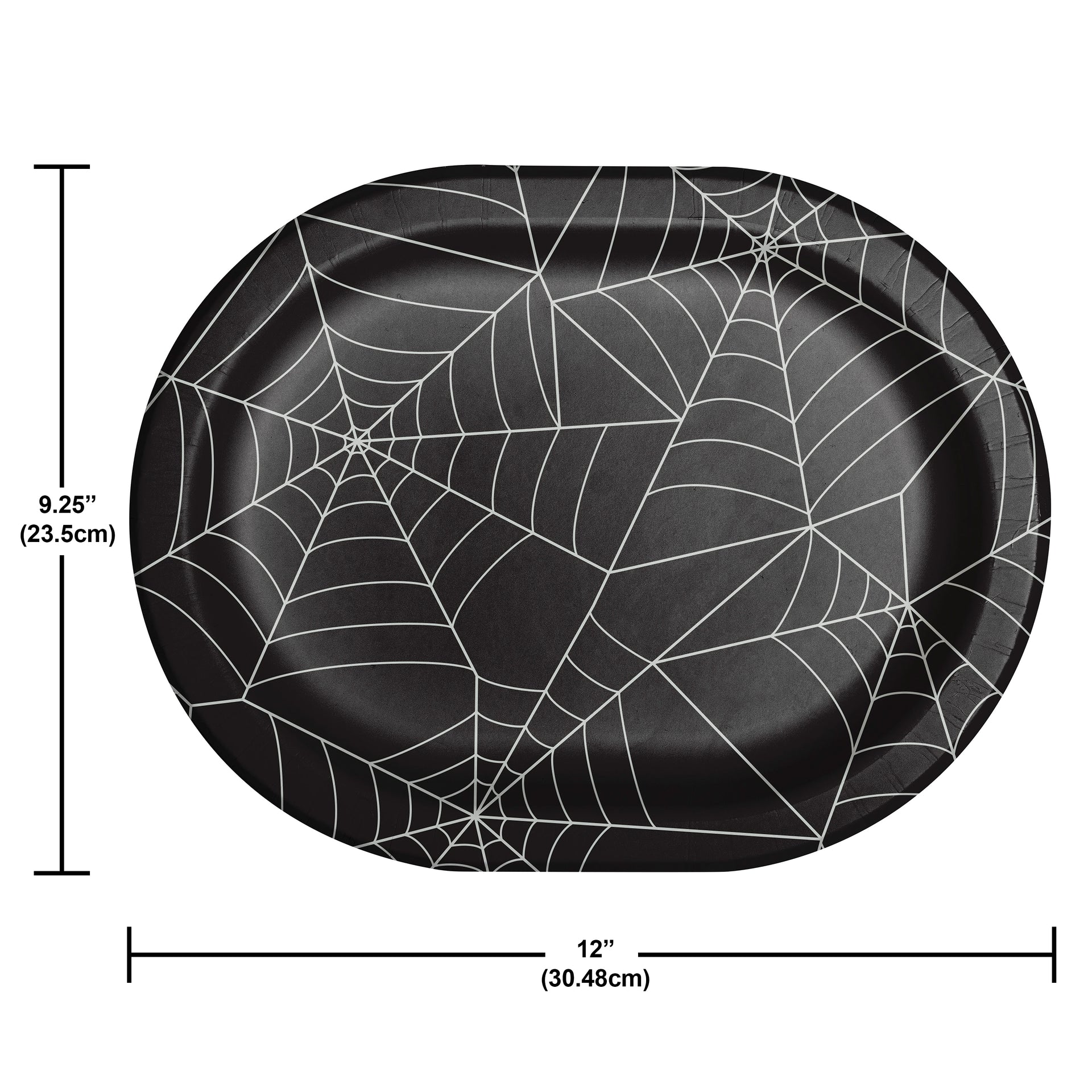 Spider Webs 12in Paper Oval Plates 8ct