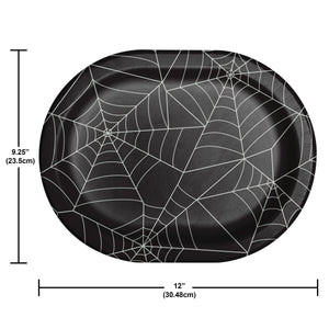 Spider Webs 12in Paper Oval Plates 8ct