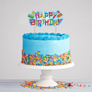 Block Bash Cake Topper