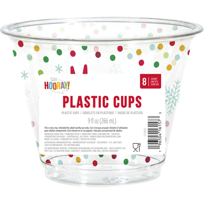 Merry Christmas 9oz. Plastic Tumblers 8ct