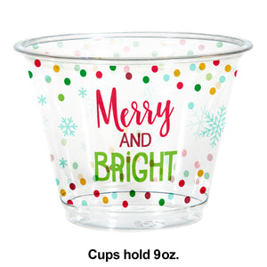 Merry Christmas 9oz. Plastic Tumblers 8ct