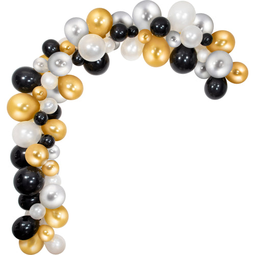 DIY Balloon Garland Kit | Black, Gold & Silver