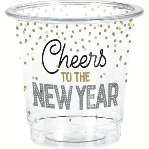 New Years 2oz. Plastic Shot Glasses 8ct