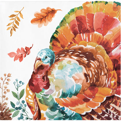Tasteful Turkey Beverage Napkins 16ct