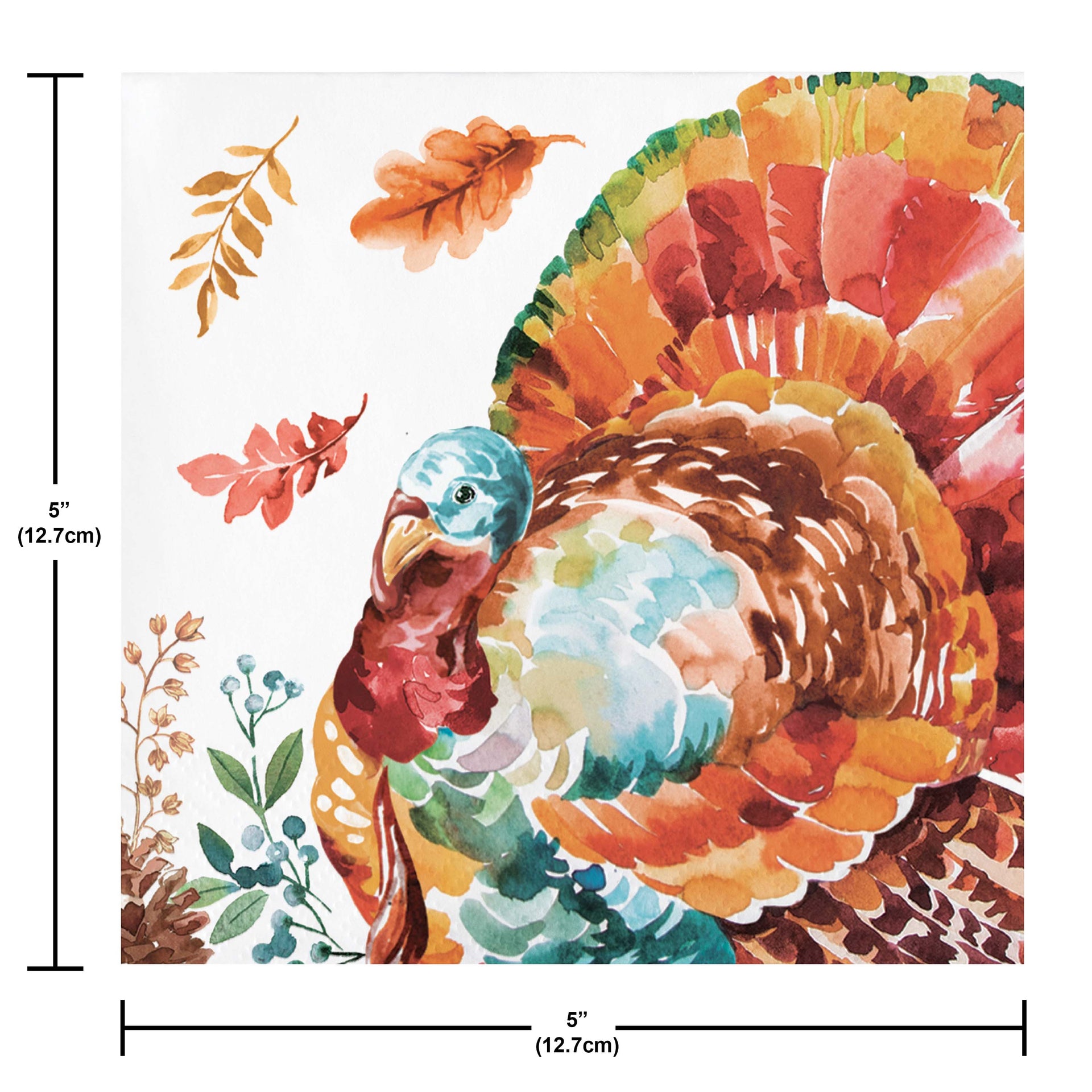 Tasteful Turkey Beverage Napkins 16ct