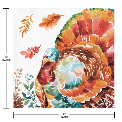 Tasteful Turkey Beverage Napkins 16ct
