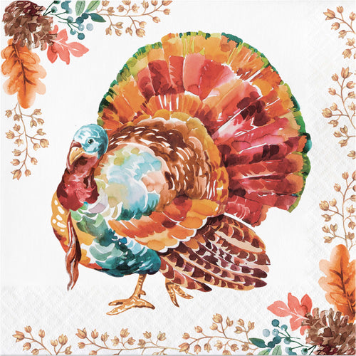 Tasteful Turkey Lunch Napkins 16ct