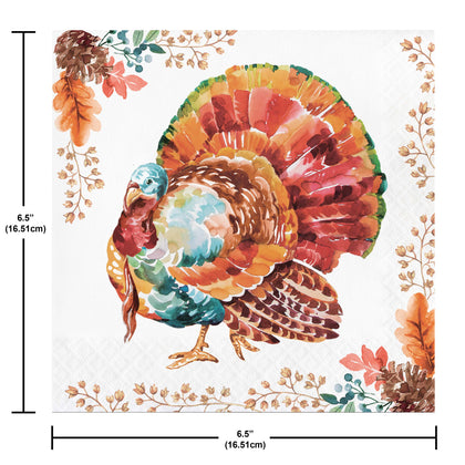 Tasteful Turkey Lunch Napkins 16ct