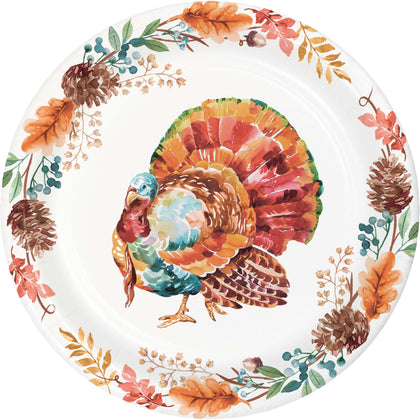 Tasteful Turkey 7in Paper Plates 8ct