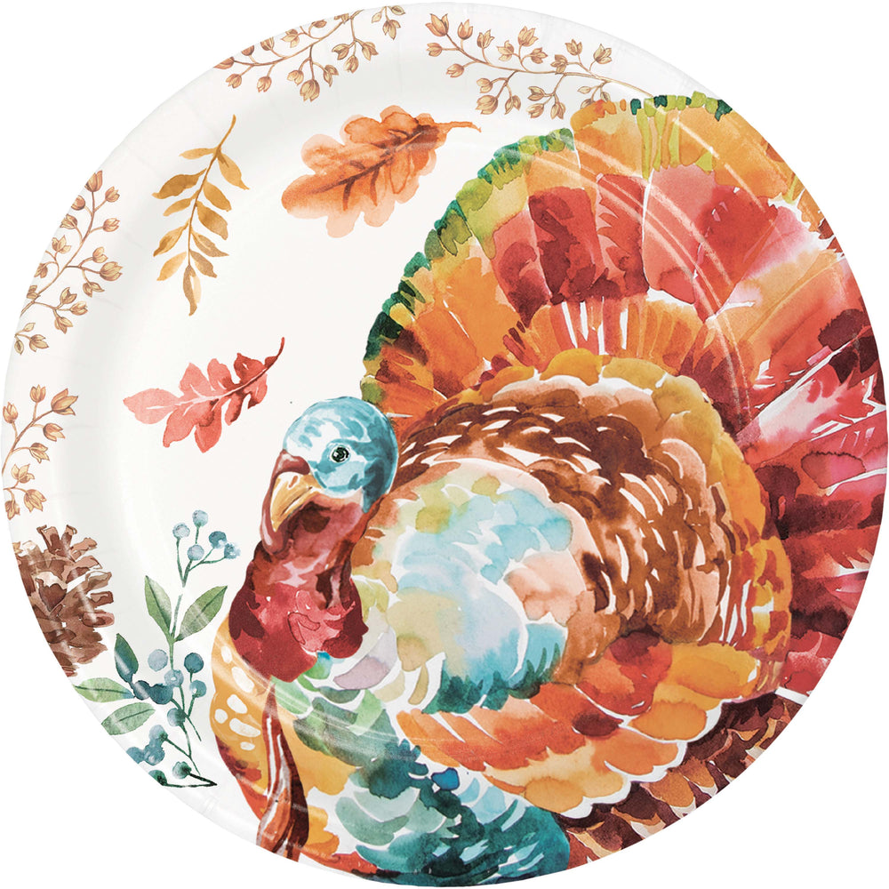 Tasteful Turkey 9in Paper Plates 8ct