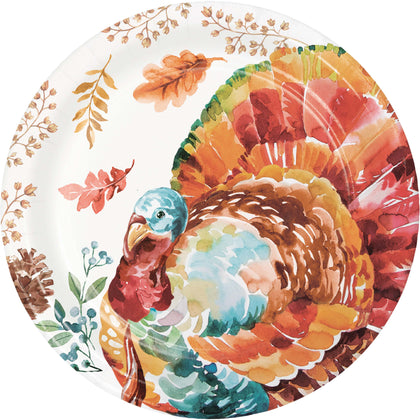 Tasteful Turkey 9in Paper Plates 8ct