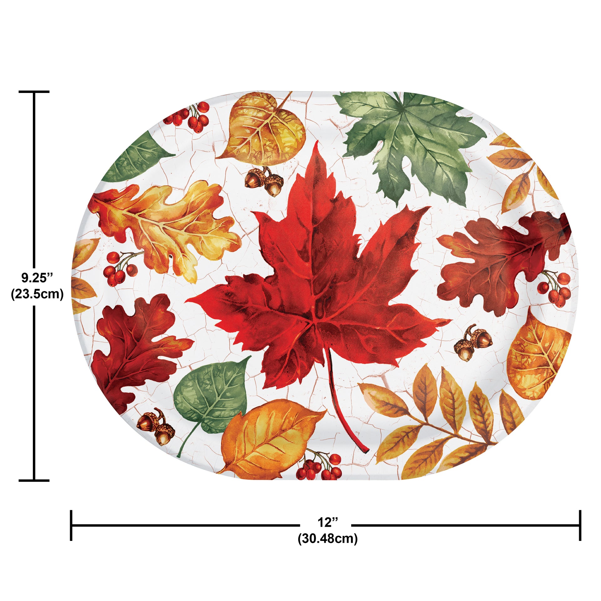 Autumn Air 12in Paper Oval Plates 8ct