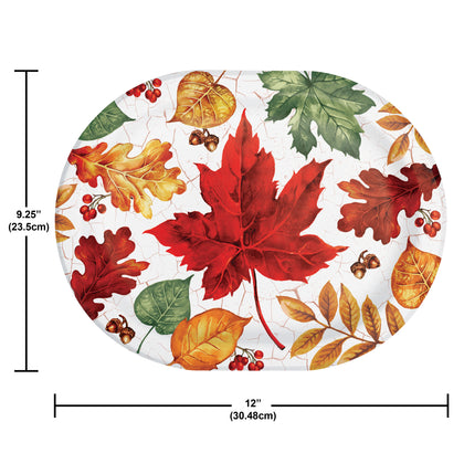 Autumn Air 12in Paper Oval Plates 8ct