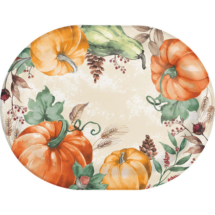 Harvest Delight 12in Paper Oval Plates 8ct
