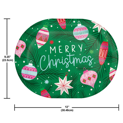 Holiday Frills 12in Oval Paper Plate 8ct