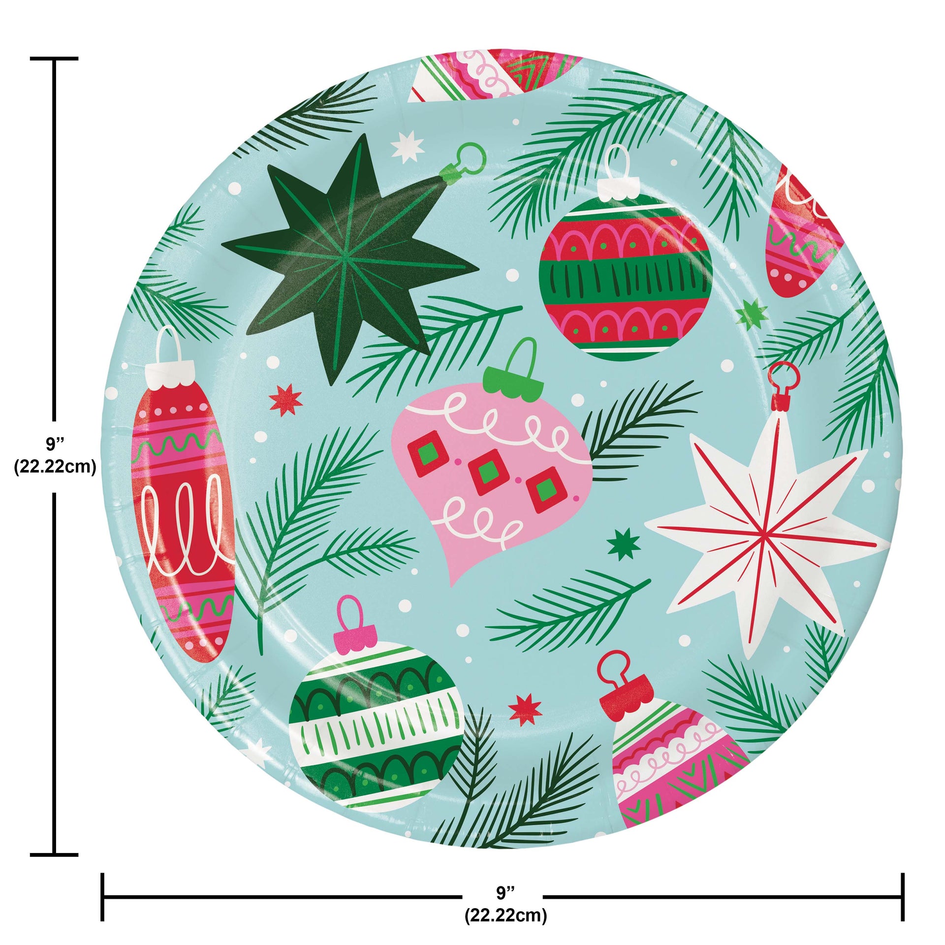 Holly Jolly 9in Paper Plate 8ct