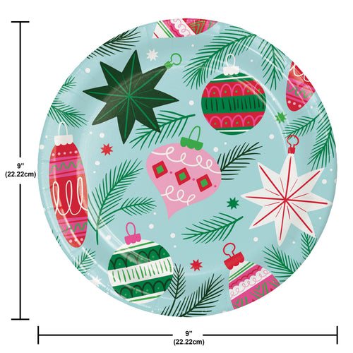Holly Jolly 9in Paper Plate 8ct