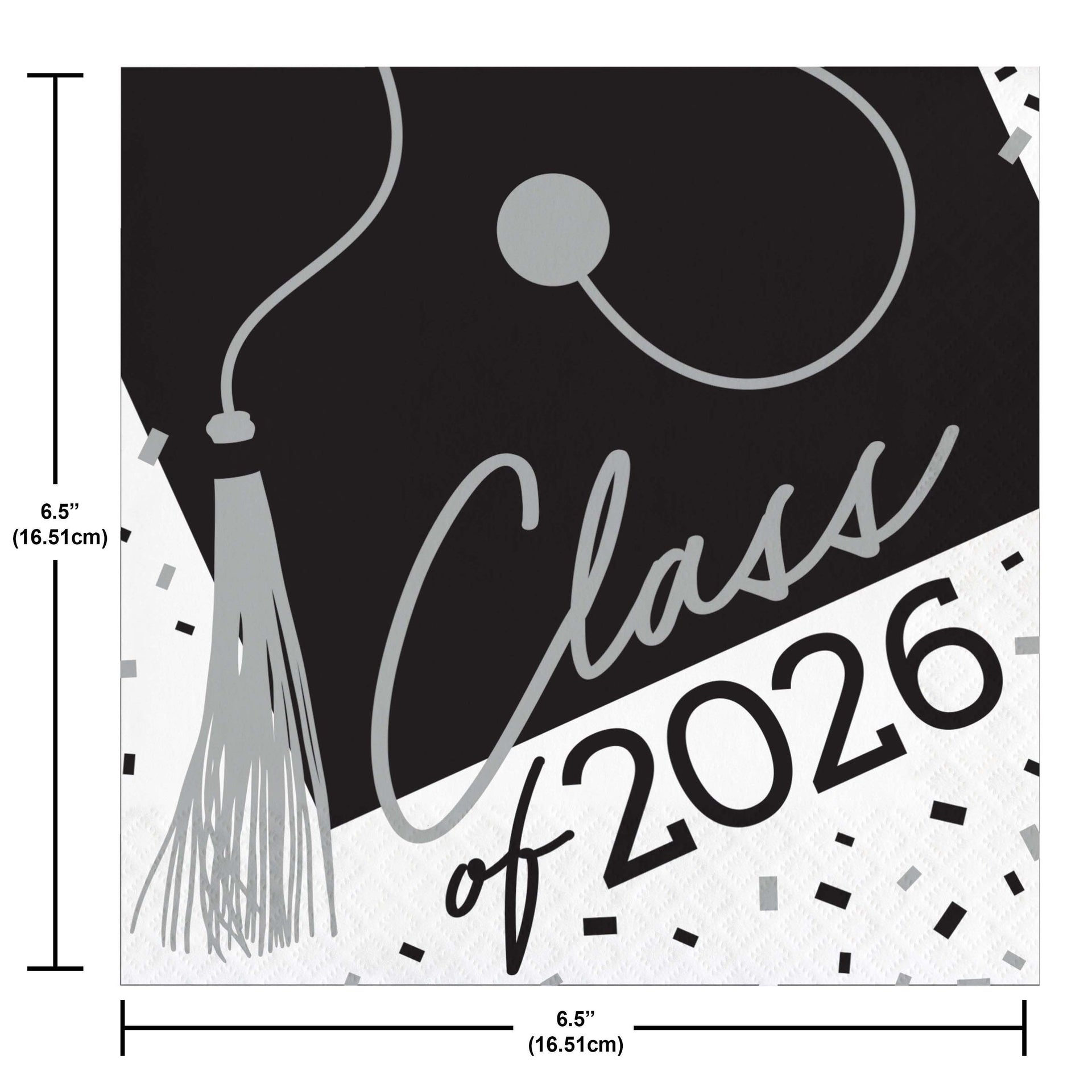 2026 Graduation Lunch Napkins 36ct | White