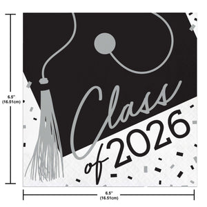 2026 Graduation Lunch Napkins 36ct | White