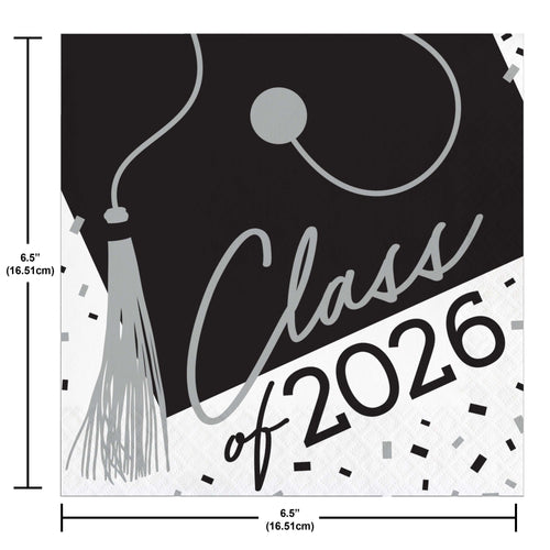 2026 Graduation Lunch Napkins 36ct | White