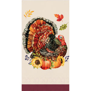 Thanksgiving Bountiful Bird Guest Napkin 16ct