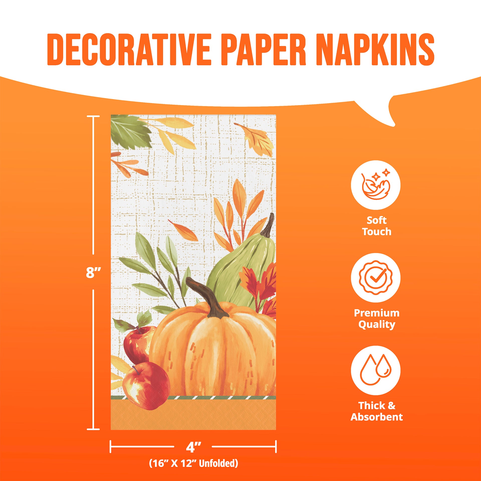 Autumn Orchard Guest Napkins 16ct