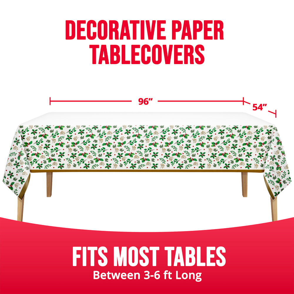 Holly Haven Paper Rectangle Table Cover
