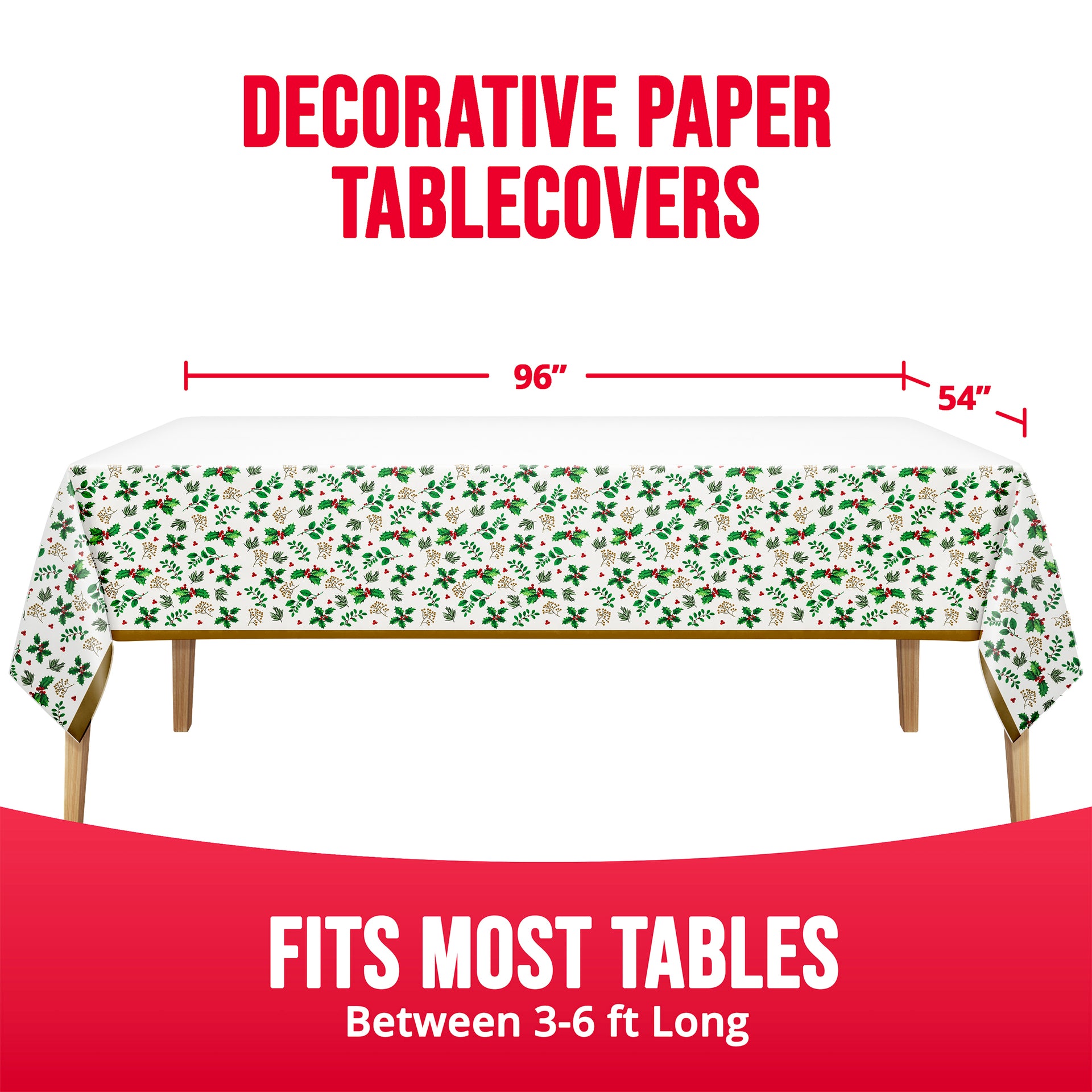 Holly Haven Paper Rectangle Table Cover