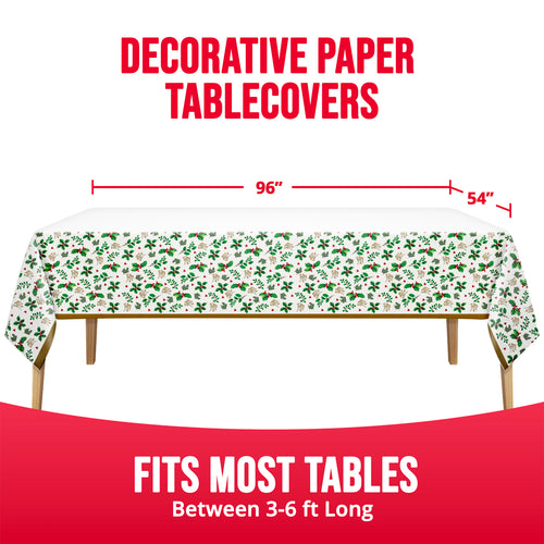 Holly Haven Paper Rectangle Table Cover