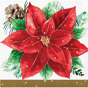 Christmas Blossom Beverage Napkins 16ct