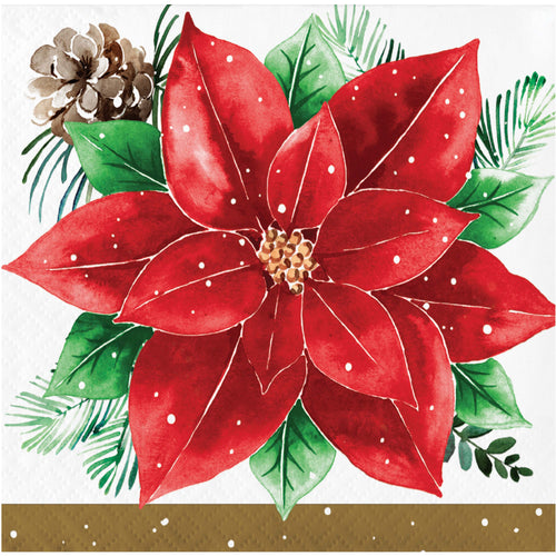 Christmas Blossom Beverage Napkins 16ct