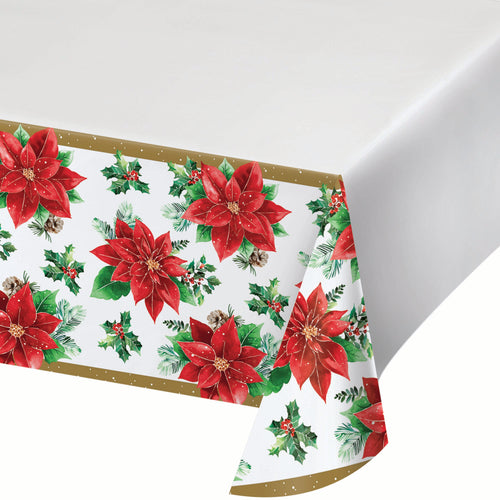 Christmas Blossom Paper Rectangle Table Cover