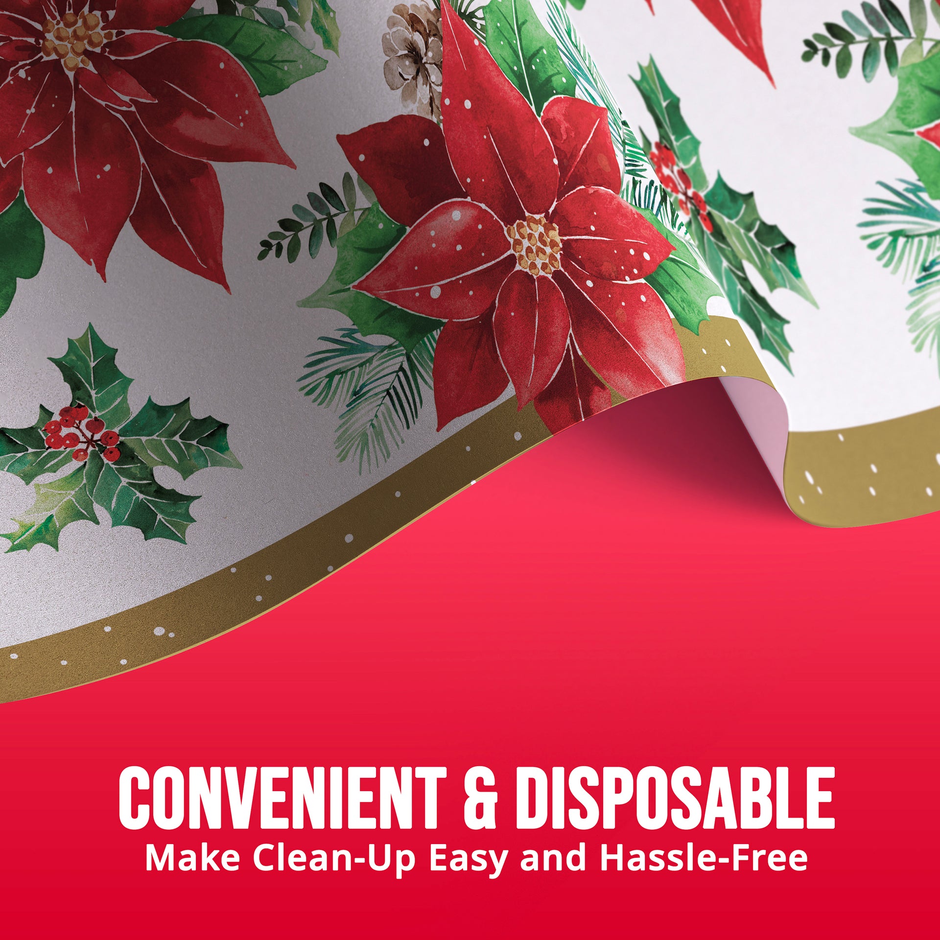 Christmas Blossom Paper Rectangle Table Cover