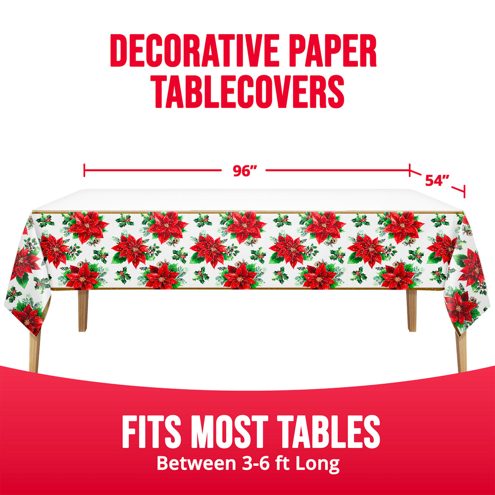 Christmas Blossom Paper Rectangle Table Cover