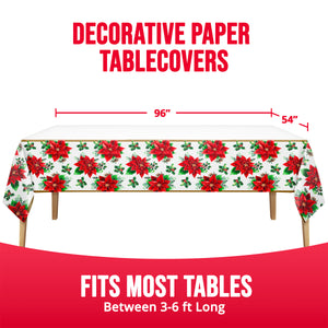 Christmas Blossom Paper Rectangle Table Cover