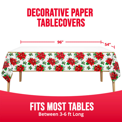 Christmas Blossom Paper Rectangle Table Cover