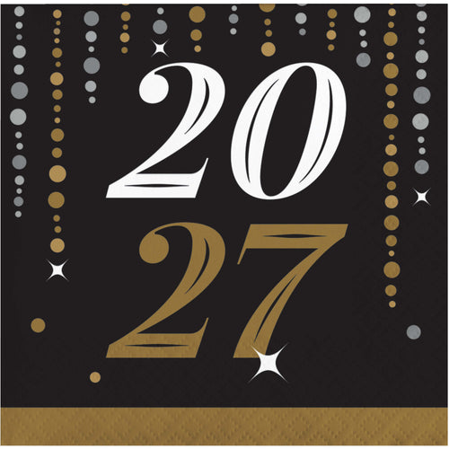 2027 New Year Beverage Napkins 16ct