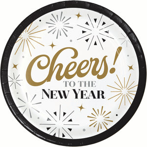 Dazzling New Year 7in Paper Plate 8ct