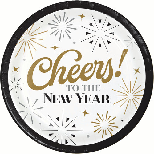 Dazzling New Year 7in Paper Plate 8ct