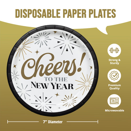 Dazzling New Year 7in Paper Plate 8ct