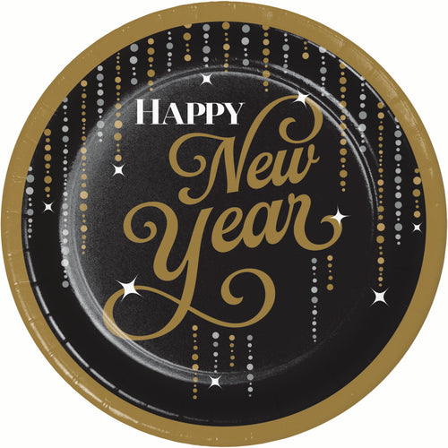 Dazzling New Year 9in Paper Plate 8ct