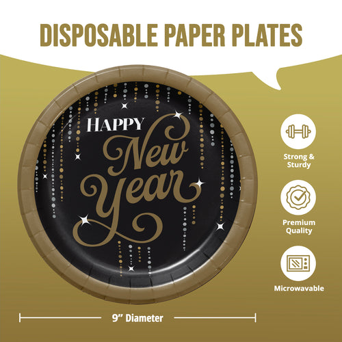 Dazzling New Year 9in Paper Plate 8ct