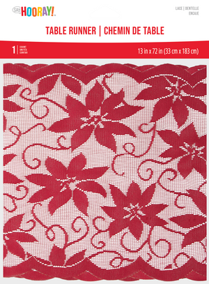 Red Christmas Table Runner