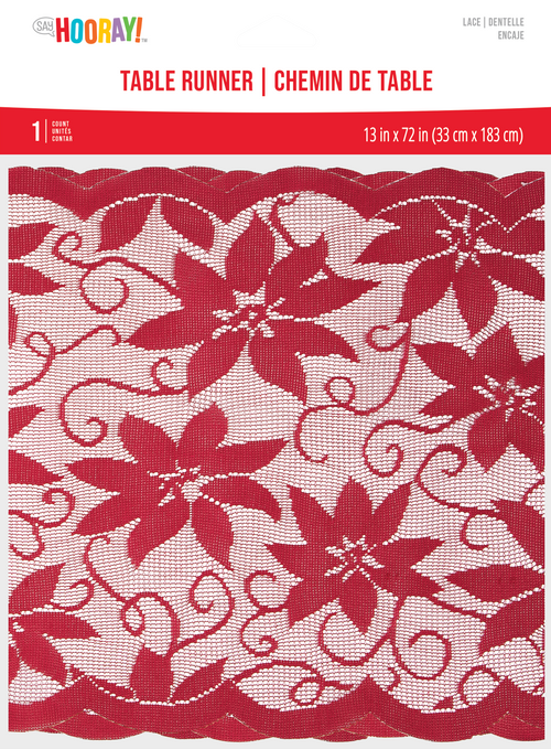 Red Christmas Table Runner