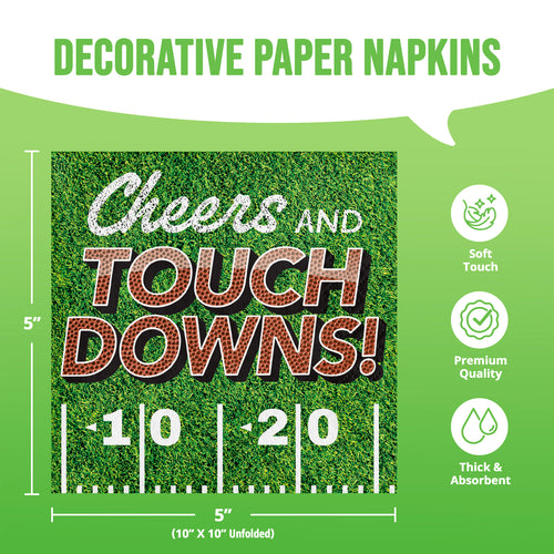 Cheers & Touchdowns Beverage Napkins 16ct