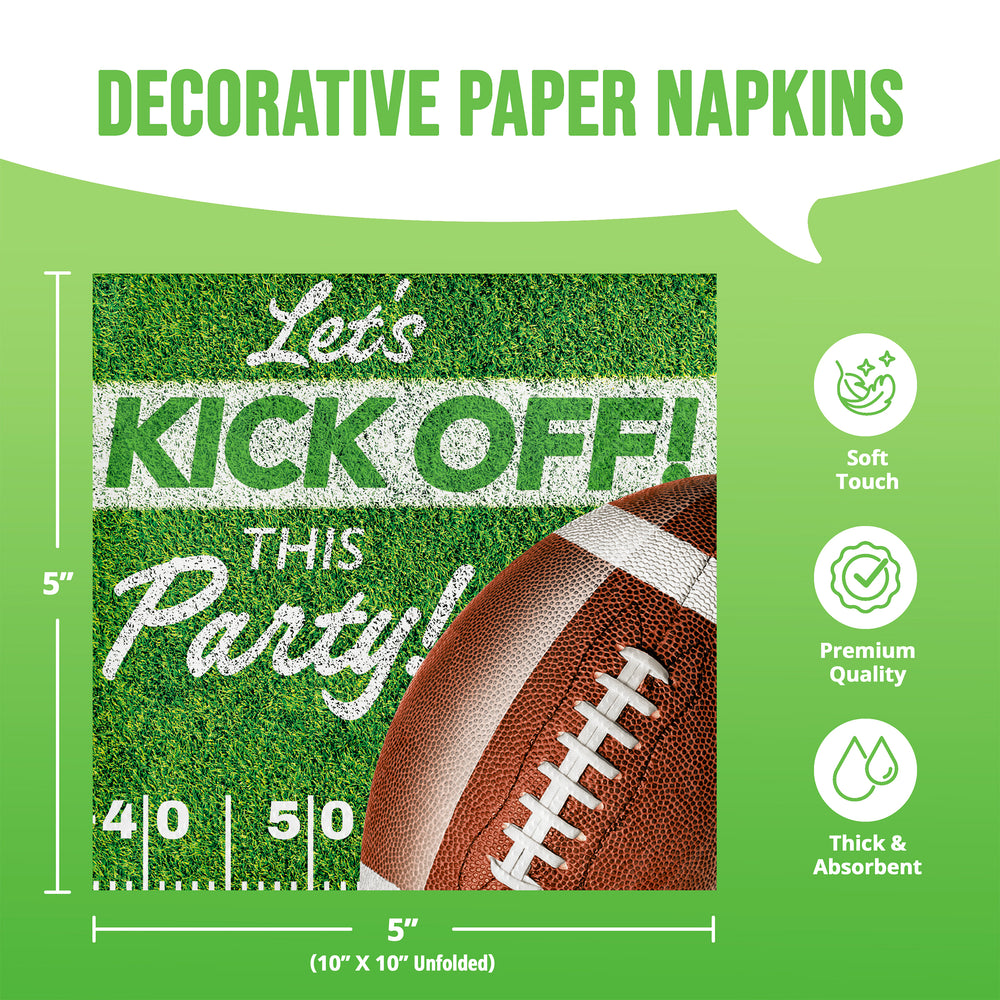 Fan Zone Let's Kickoff Beverage Napkins 16ct