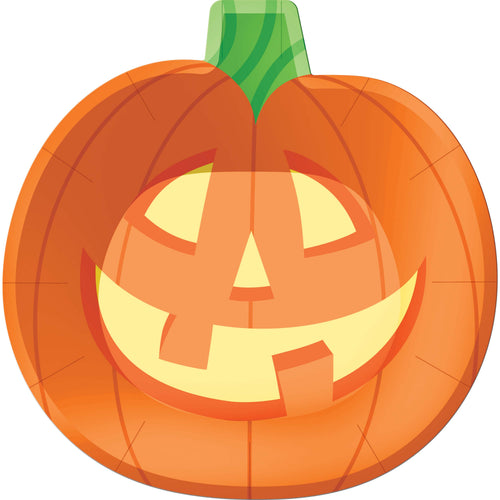 Pumpkin Shaped  Plates 9in Paper Plates 8ct